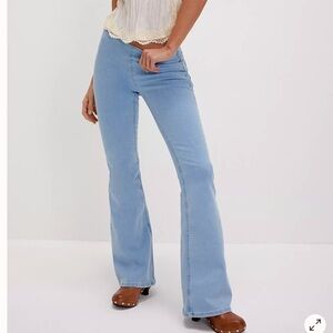 Free People Penny Pull On blue voyager low rise flare stretch denim jean 30